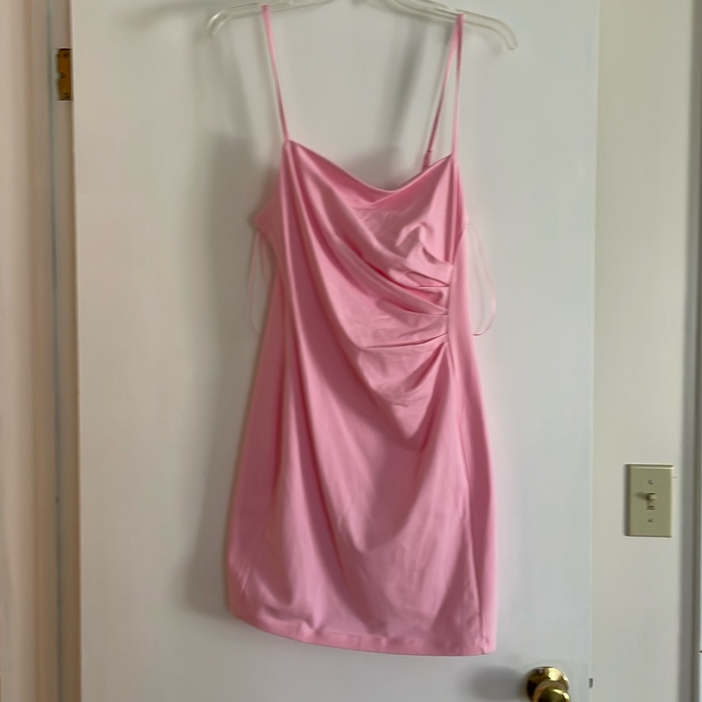 Urban Revivo Waist Detail Mini Dress in Light Pink